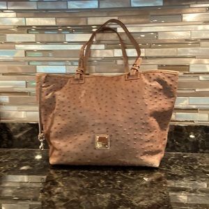 Beautiful ostrich skin tan D&B tote